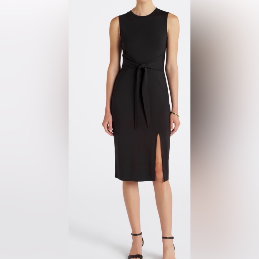 41 Hawthorn Emaline tie-waist dress with slit midi sheath